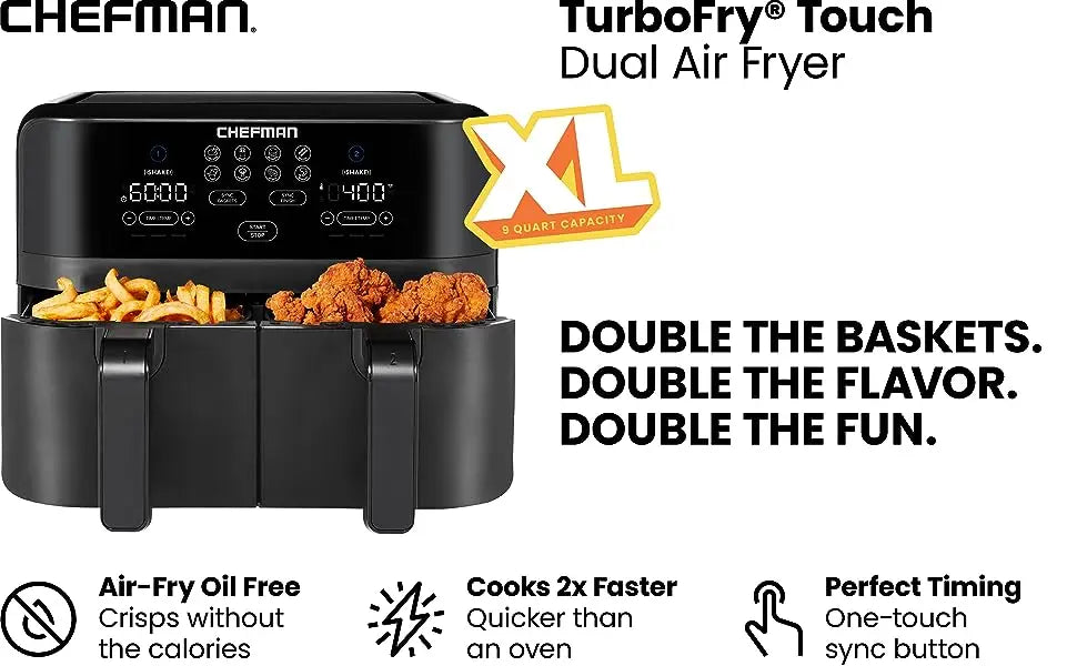 Maximize The Healthiest Meals With Double Basket Capacity Air Fryer