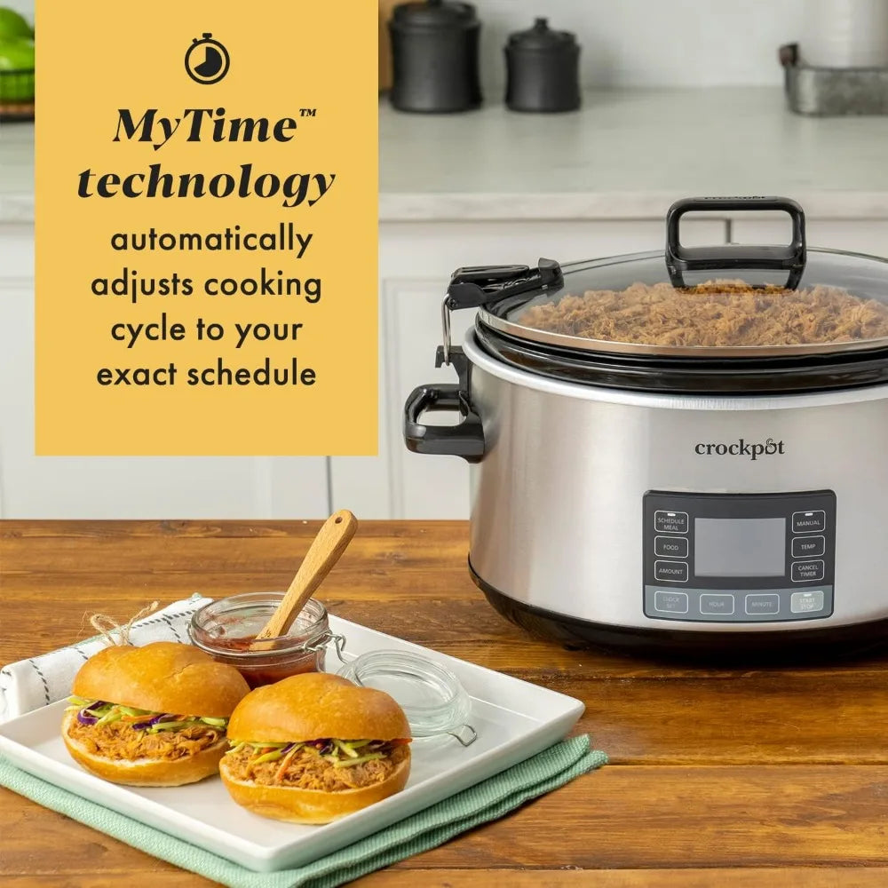 7-Quart Slow Cooker, Portable Programmable with Timer