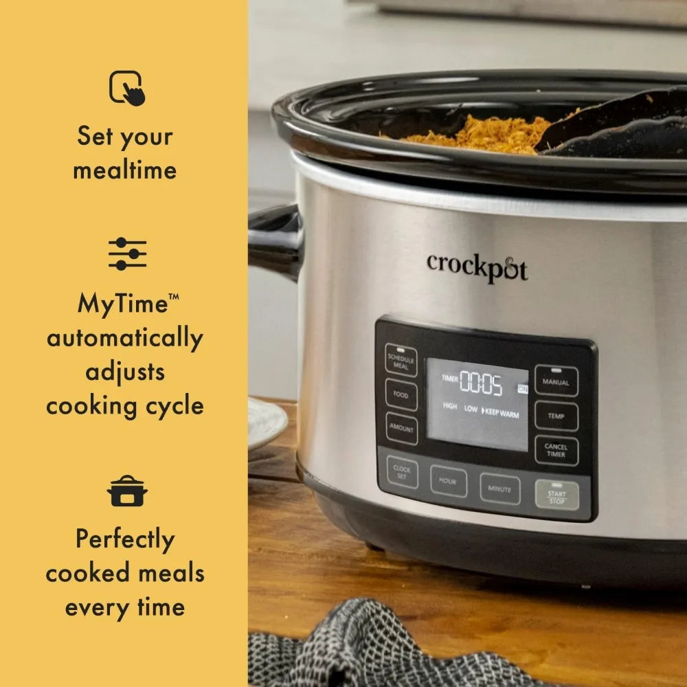 7-Quart Slow Cooker, Portable Programmable with Timer