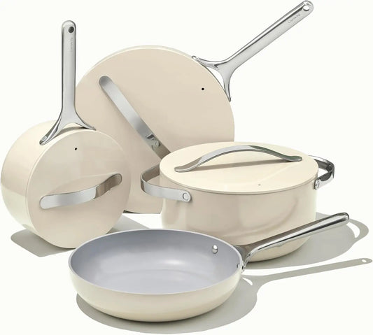 Ceramic Cookware Set (12 Piece) Pots, Pans, 3 Lids  -